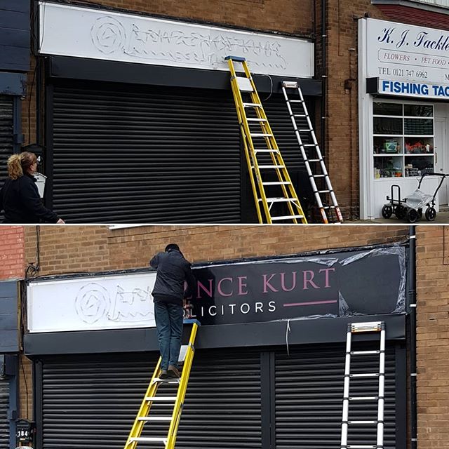 Sign being fitted.

To place your order whatsapp me: Mak of Big Print Birmingham on 07702153393

Or use this whatsapp link from your mobile:

https://wa.me/447702153393