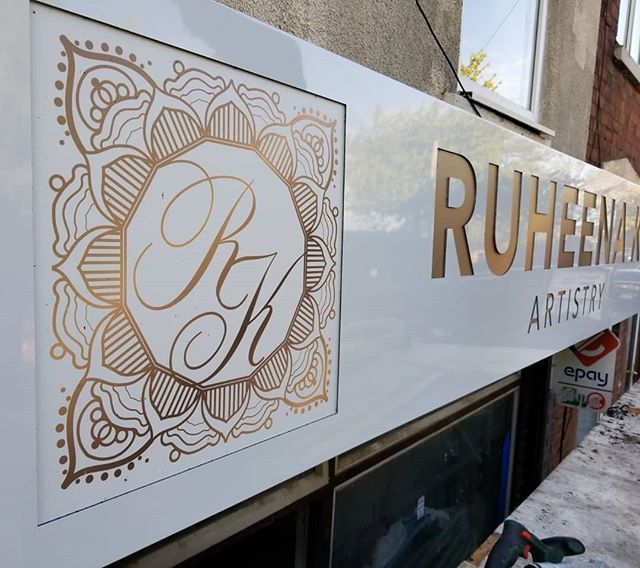 New sign board gone up for  @ruheena_k_artistry

To place your order whatsapp me: Mak of Big Print Birmingham on 07702153393