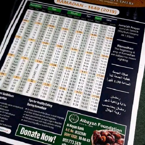 Printing Ramadan Calendars.

To place your order whatsapp me: Mak of Big Print Birmingham on 07702153393