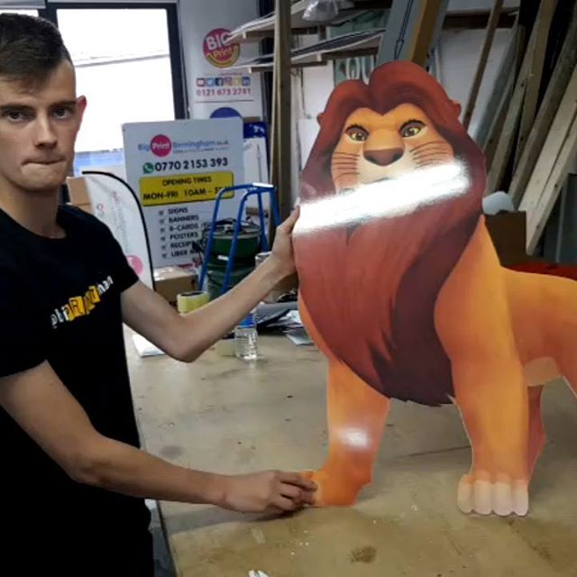 We had simba of lion King in the workshop today.

To place your order whatsapp me: Mak of Big Print Birmingham on 07702153393