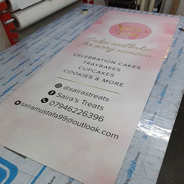 Another beautiful roller banner being put togather, this one is for @sairastreats

Printed today. Will be delivered to her tomorrow.

To place an order If at all possible PLEASE whatsapp me on 07702153393
