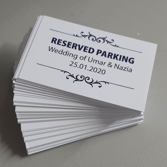 Need reserved parking cards for your wedding.

To place an order If at all possible PLEASE whatsapp me on 07702153393