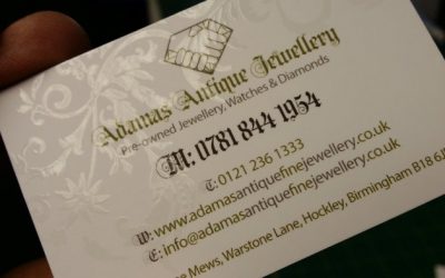 Stationery Design and Printing for a Customer based in Jewellery Quarter Birmingham (Adamas Antique Fine Jewellery)