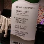 The roller banner with the telephone replacement vinyl