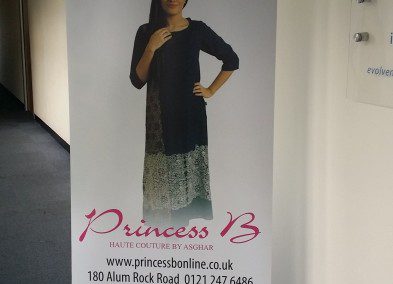 Pop up banner for retail shop