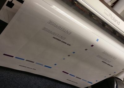 Vehicle sign being printed and plotted