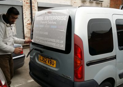 Vehicle livery being applied