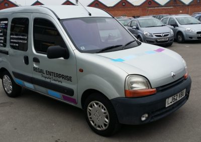 The complete van with signs applied