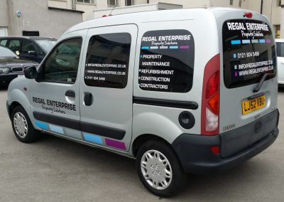 The complete van with signs applied