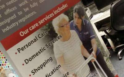 Roller banner for a health care worker Nationwide care