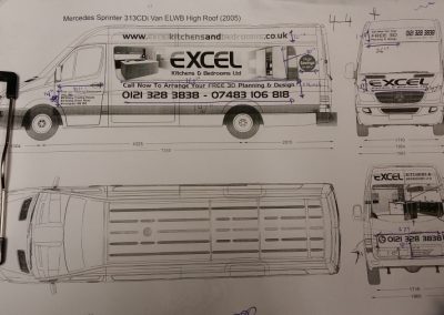 Sketch of Mercedes Van livery concept