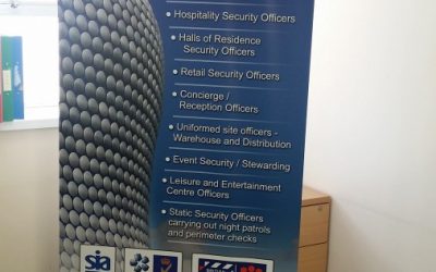 Exhibition banner for a security firm based in Birmingham