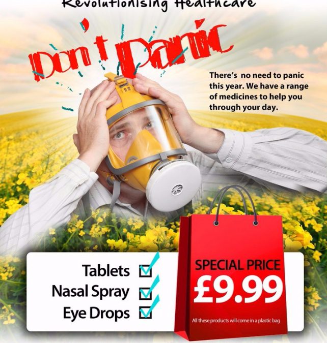A1 Hay Fever posters for a pharmacy based in London