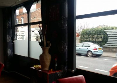 Window frosting for restaurants