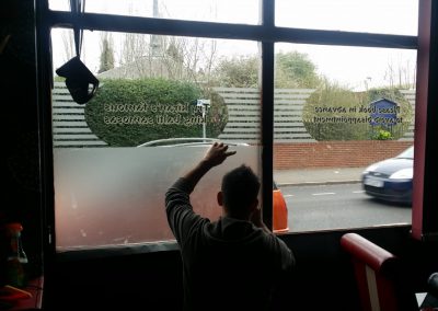 Walsall window frosting restaurant