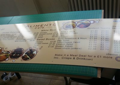 Birmingham cafe menu board Birmingham