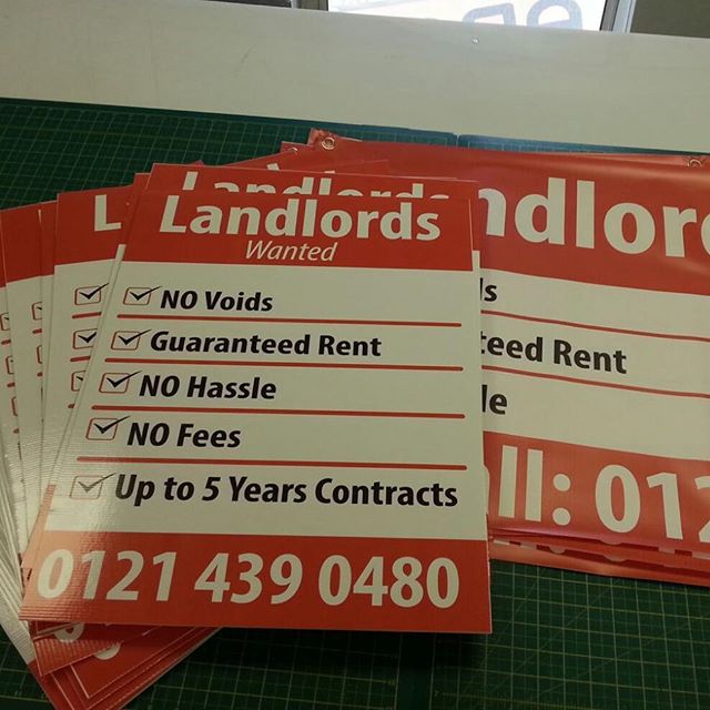 Landlord’s wanted A3 Posters designed, printed and supplied within 2 hours. #bigprintbirmingham #printingbirmingham #signmaker #signs