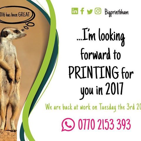 2016 has been great…I’m looking forward to working with you in 2017Please like and share #bigprintbirmingham #printingbirmingham #bigprintbham #2017 #largeformatprinting