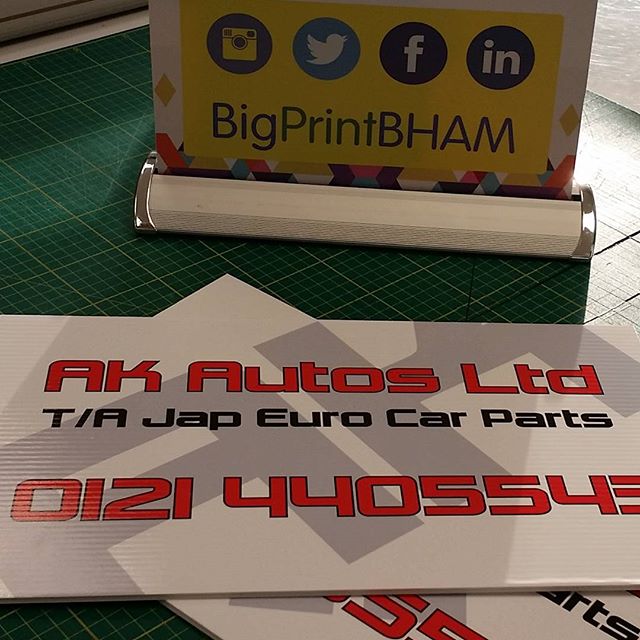 AK Auto's Correx Board signs Designed and printed within Afew hours #bigprintbirmingham #printingbirmingham #bigprintbham #signs #signboards #correxboards