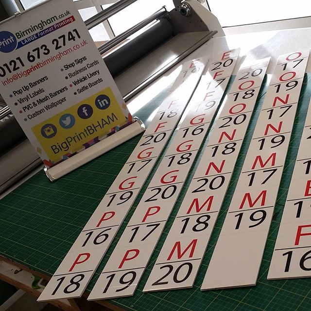 Aisle numbers printed and cut down to size for a local parts supplier. #bigprintbirmingham #printingbirmingham #bigprintbham #carparts #signs #aisle