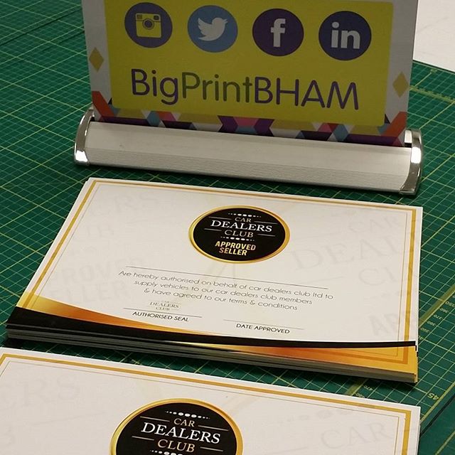 More Certificates printed by us today #bigprintbirmingham #printingbirmingham #bigprintbham #certificate #certificateprinting
