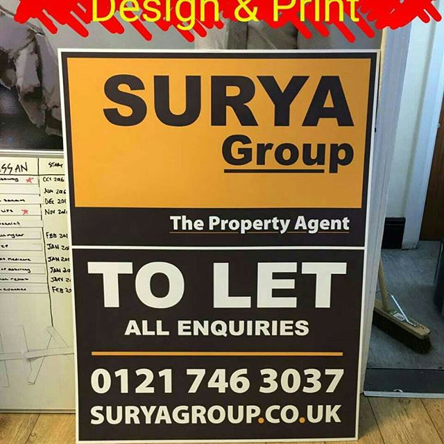 Estate Agent Board design and print service. Please like and share #bigprintbirmingham #printingbirmingham #bigprintbham #estateagents #toletsigns #correxboards #forsaleboards