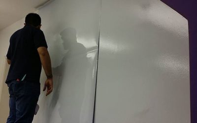 Converting this wall in to a whiteboard. Staff meetings will never be the same again for the team in this company Please like and share #bigprintbirmingham #printingbirmingham #bigprintbham #whitboardwall #whiteboard