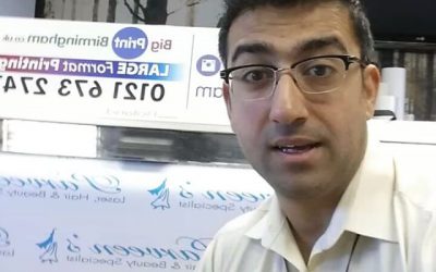 Printing a 1200mm wide roller banner, this will be used as a Back Drop. #bigprintbirmingham #printingbirmingham #signmaker #signs #printshop #rollerbanner #backdrop #beauty #hairandmakeup