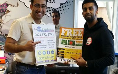 @callsforfree in the house, collecting his posters. Wearing a top printed by us. #bigprintbirmingham #printingbirmingham #bigprintbham #signmaker #signs #printshop #posters #a3poster #callingcard #freecalls