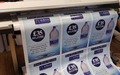 A2 posters promoting Zam Zam water #bigprintbirmingham #printingbirmingham #bigprintbham #signmaker #signs #printshop #zamzam
