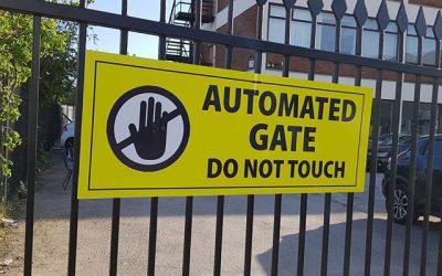 Sign design, printed and installed by me. #bigprintbirmingham #printingbirmingham #signmaker #signs #printshop #securitysigns #gatesigns #automaticgates