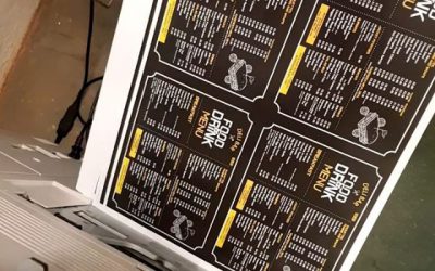 A5 menus being printed #bigprintbirmingham #printingbirmingham #bigprintbham #signmaker #signs #printshop #a5flyers #menu #food