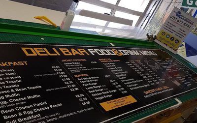 Café Menu Board designed and printed, ready for installation #bigprintbirmingham #printingbirmingham #signmaker #signs #printshop #signboards #menuboards #catering #deli