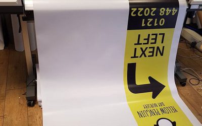 PVC wall hanging banner to be hung between 2 poles#bigprintbirmingham #printingbirmingham #signmaker #signs #birmingham #printshop #pvcbanners #outdoorbanners