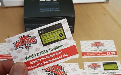 250 matt Laminated business cards on 450gsm stock #bigprintbirmingham #printingbirmingham #signmaker #signs #birmingham #windowart #printshop #businesscards # qualitycards #pizza