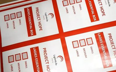 A5 size stickers to go on charity boxes x 500#bigprintbirmingham #printingbirmingham #signmaker #signs #printshop #stickers #charity #digitalprinting #light4life