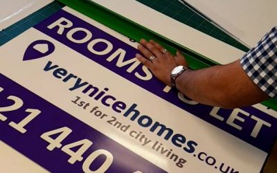 Estate agent boards being cut down to size. #bigprintbirmingham #printingbirmingham #signmaker #signs #printshop #estateagents #correxboards