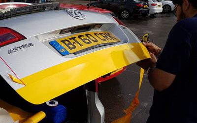 Vehicle signs being applied. #bigprintbirmingham #printingbirmingham #signmaker #signs #birmingham #windowart #printshop #vehiclesigns #carsigns