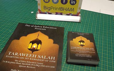 A3 posters and A5 flyers ready for collection #bigprintbirmingham #printingbirmingham #signmaker #signs #birmingham #windowart #printshop #posters #flyers #a5flyers #taraweeh #ramadan