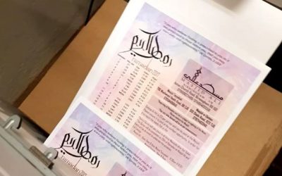 A3 Ramadan posters being printed x1000#bigprintbirmingham #printingbirmingham #signmaker #signs #birmingham #windowart #printshop #ramadan #taraweeh #calendar