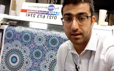 Nearly 100 foot of wallpaper being printed. This will be applied to a ceiling of a building. Watch this space. #bigprintbirmingham #printingbirmingham #signmaker #signs #birmingham #windowart #printshop #wallpaper #officewallart #customwallpaper