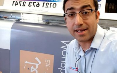 Contra vision vinyl or one way vision vinyl. I'll be applying this later today to our clients window. #bigprintbirmingham #printingbirmingham #signmaker #signs #printshop #onewayvision #contravision #securityglass #accountants