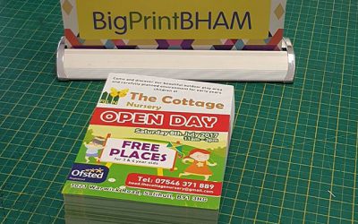 A5 flyers for a Day Nursery ready for collection #bigprintbirmingham #printingbirmingham #signmaker #signs #printshop #signshop #a5flyers #daynursery
