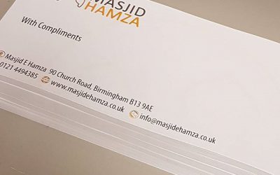 Compliment slips ready for collection #bigprintbirmingham #printingbirmingham #signmaker #signs #printshop #signshop #complimentslips #masjidhamza