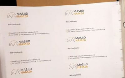 Compliment slips being printed #bigprintbirmingham #printingbirmingham #signmaker #signs #printshop #signshop #complimentslips #masjidhamza #masjid