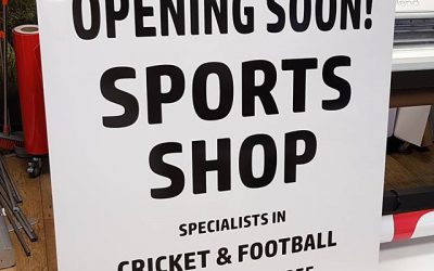 Temporary signboard ready for collection. 4×4 5mm FoamX #bigprintbirmingham #printingbirmingham #signmaker #signs #birmingham #windowart #shopwindows #signboards #signshop #signboards