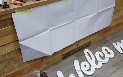 Going to apply flat cut raised letters to this counter. #bigprintbirmingham #printingbirmingham #signmaker #signs #printshop #signshop #raisedletters #redditch #kingfishershopping