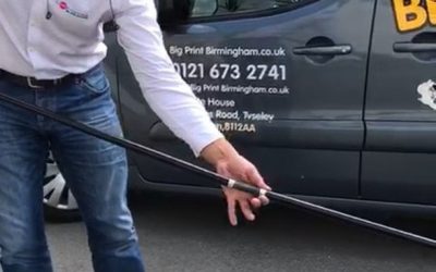 Mak demonstrates how a flag banner is assembled continued Order yours today #bigprintbirmingham #printingbirmingham #signmaker #signs #birmingham #printshop #signshop #shopsign