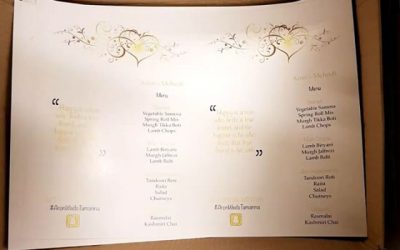 Wedding menus being printed on 400gsm gloss card x50Call me if you need any. #bigprintbirmingham #printingbirmingham #signmaker #signs #birmingham #windowart #shopwindows #signboards #printshop #signshop #weddingmenu