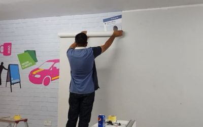 Custom Wallpaper being put up in our new office. Whatsapp me if you want something similar! On 07702153393 (Mak Big Print Birmingham ) #bigprintbirmingham #printingbirmingham#signmaker #printshop #signshop #wallart #wallpaper #officewallart#officewallartwork